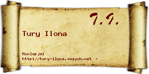 Tury Ilona névjegykártya